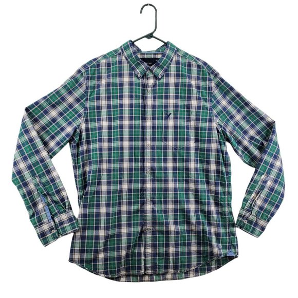 American Eagle Outfitters Other - American Eagle Outfitters Shirt Mens Blue Plaid 100% Cotton Size Extra Large
